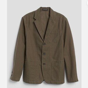 Banana Republic-Olive Color Slim Fit Canvas Jacket-Size 42